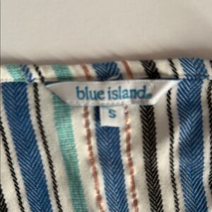 Blue Island Striped Wrap Dress